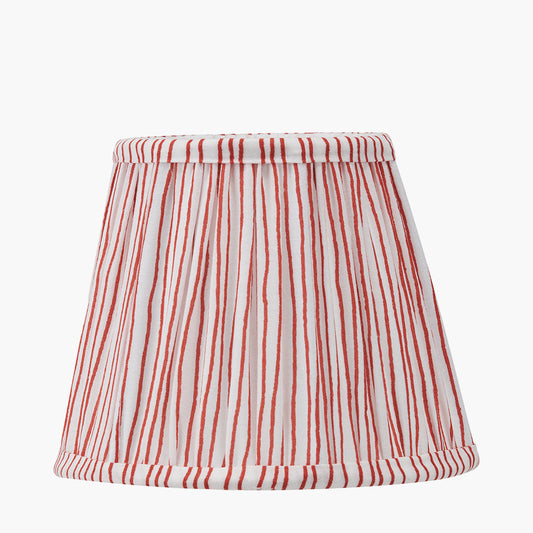 Thiago 16cm Cinnamon Stripe Mushroom Pleat Tapered Lampshade – Warm Tones and Timeless Texture