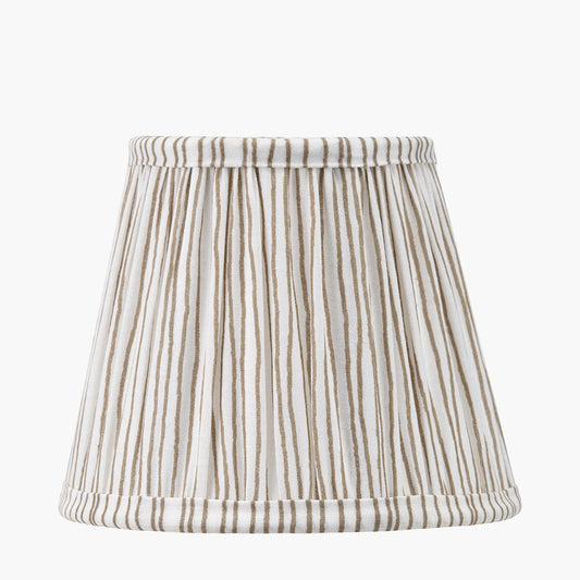 Thiago 16cm Natural Stripe Mushroom Pleat Tapered Lampshade – Subtle Texture and Effortless Style