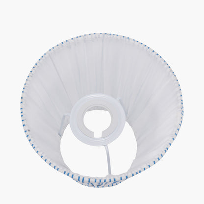 Thiago 16cm Ocean Blue Stripe Mushroom Pleat Tapered Lampshade – Coastal Charm for UK Homes