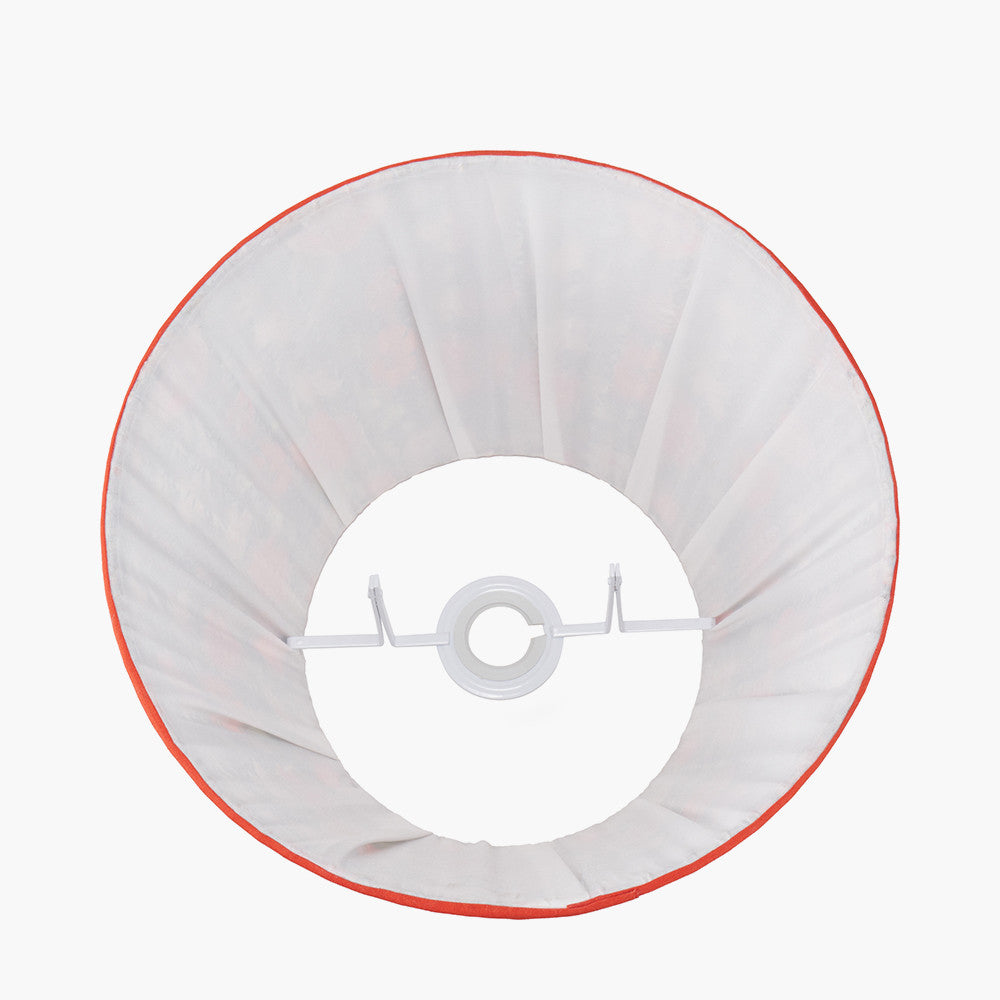 Floressa 30cm Red Floral Patterned Mushroom Pleat Tapered Lampshade – Classic Form and Vibrant Detailing