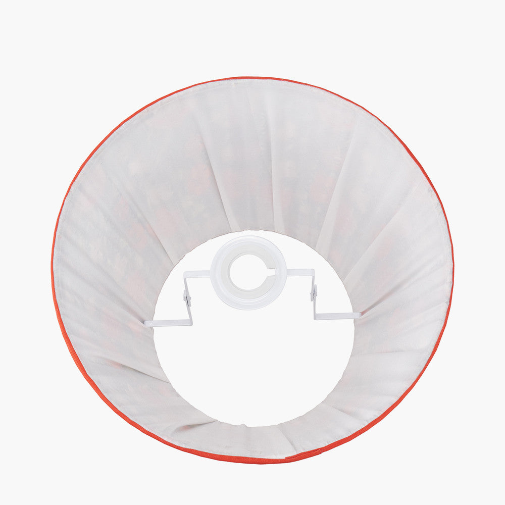 Floressa 40cm Red Floral Patterned Mushroom Pleat Tapered Lampshade