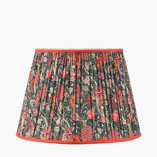 Floressa 45cm Red Floral Patterned Mushroom Pleat Tapered Lampshade – Classic Floral Design Meets Modern Elegance