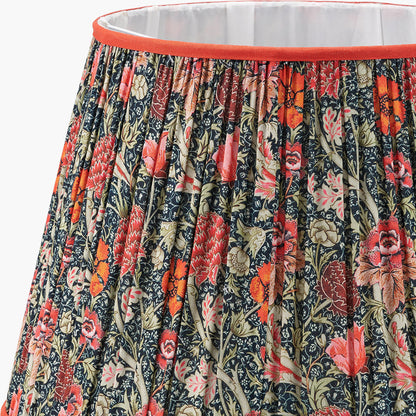 Floressa 45cm Red Floral Patterned Mushroom Pleat Tapered Lampshade – Classic Floral Design Meets Modern Elegance
