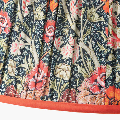 Floressa 45cm Red Floral Patterned Mushroom Pleat Tapered Lampshade – Classic Floral Design Meets Modern Elegance