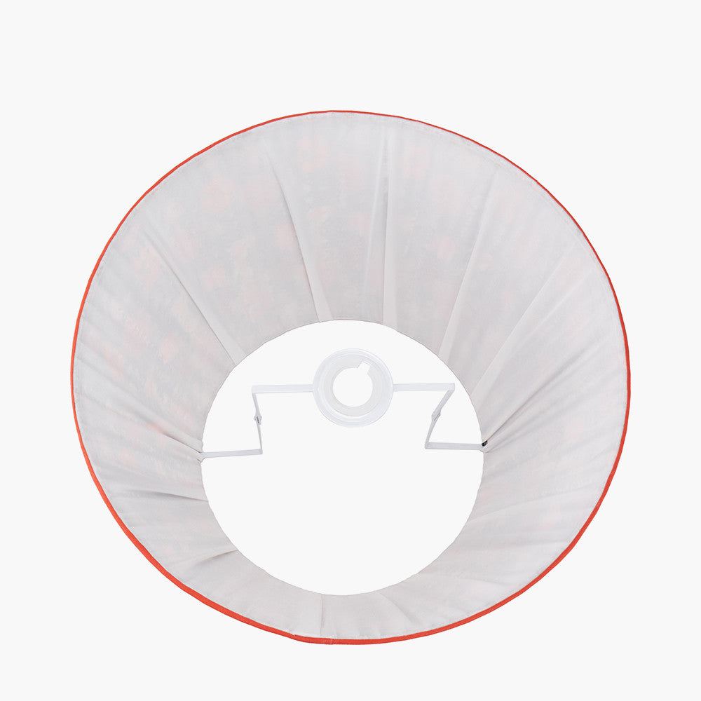 Floressa 45cm Red Floral Patterned Mushroom Pleat Tapered Lampshade – Classic Floral Design Meets Modern Elegance