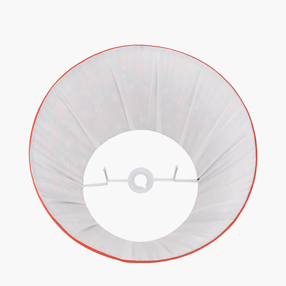 Floressa 45cm Red Floral Patterned Mushroom Pleat Tapered Lampshade – Classic Floral Design Meets Modern Elegance