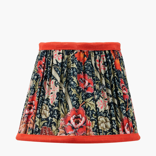 Floressa 16cm Red Floral Patterned Mushroom Pleat Tapered Lampshade – Vibrant Pattern and Timeless Elegance