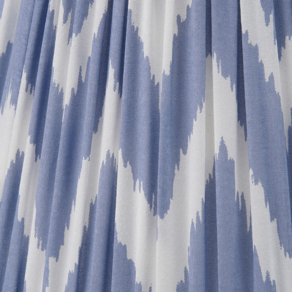 Kamilah 30cm Blue Chevron Mushroom Pleat Lampshade | Modern Tapered Lamp Shade