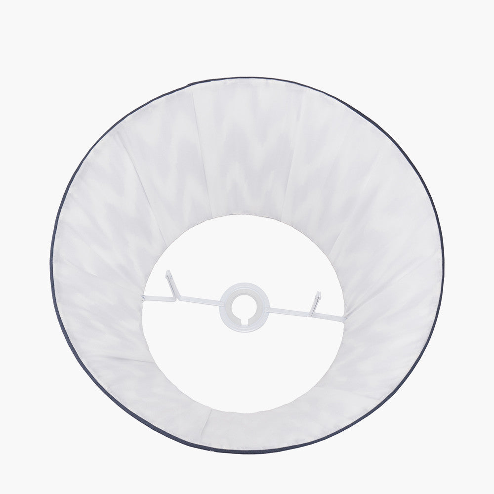 Kamilah 30cm Blue Chevron Mushroom Pleat Lampshade | Modern Tapered Lamp Shade