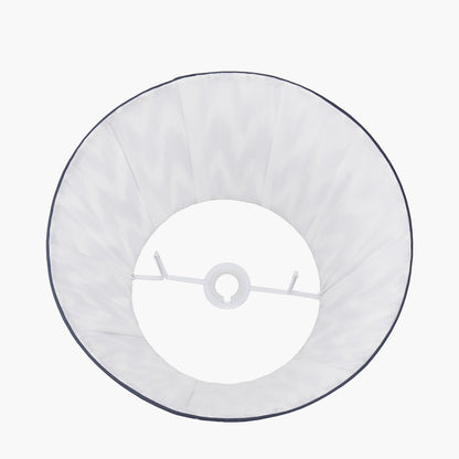 Kamilah 30cm Blue Chevron Mushroom Pleat Lampshade | Modern Tapered Lamp Shade