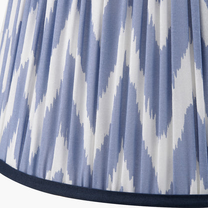 Kamilah 35cm Blue Chevron Mushroom Pleat Lampshade | Modern Tapered Lamp Shade