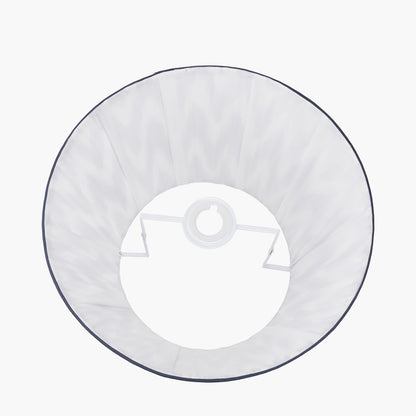 Kamilah 35cm Blue Chevron Mushroom Pleat Lampshade | Modern Tapered Lamp Shade