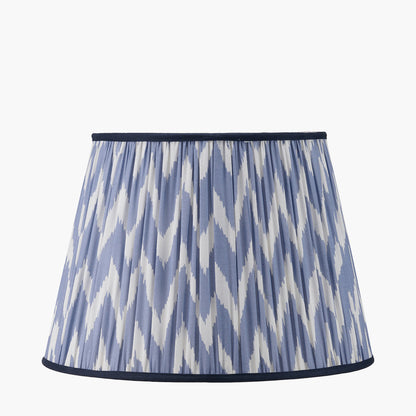 Kamilah 45cm Blue Chevron Pleated Lampshade | Patterned Lampshade