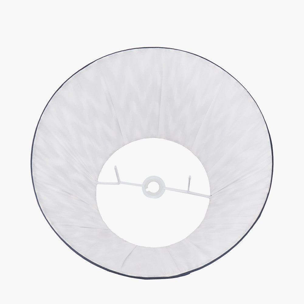 Kamilah 45cm Blue Chevron Pleated Lampshade | Patterned Lampshade