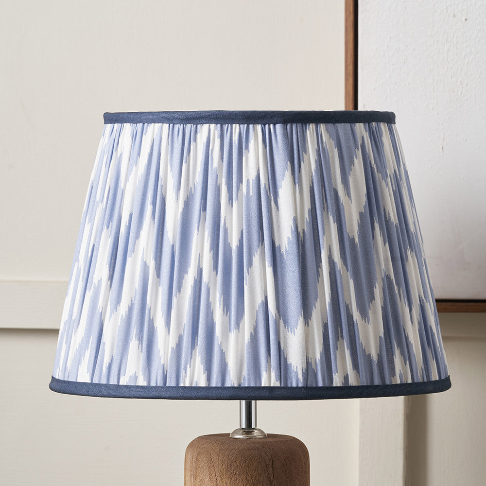 Kamilah 45cm Blue Chevron Pleated Lampshade | Patterned Lampshade
