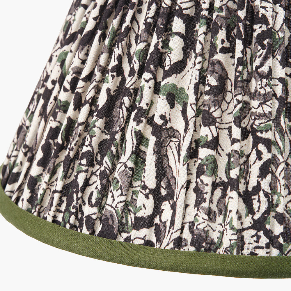 Ornella 30cm Green Floral Design Mushroom Pleat Empire Lampshade – Classic Form and Botanical Elegance