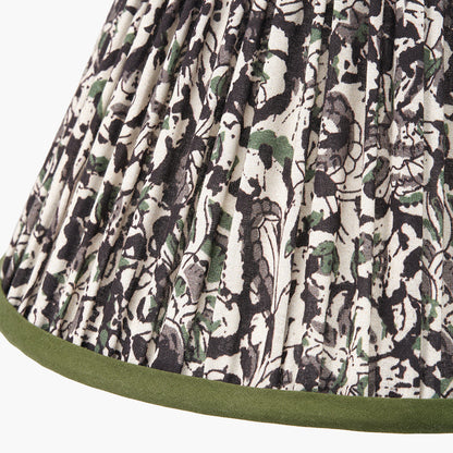 Ornella 30cm Green Floral Design Mushroom Pleat Empire Lampshade – Classic Form and Botanical Elegance