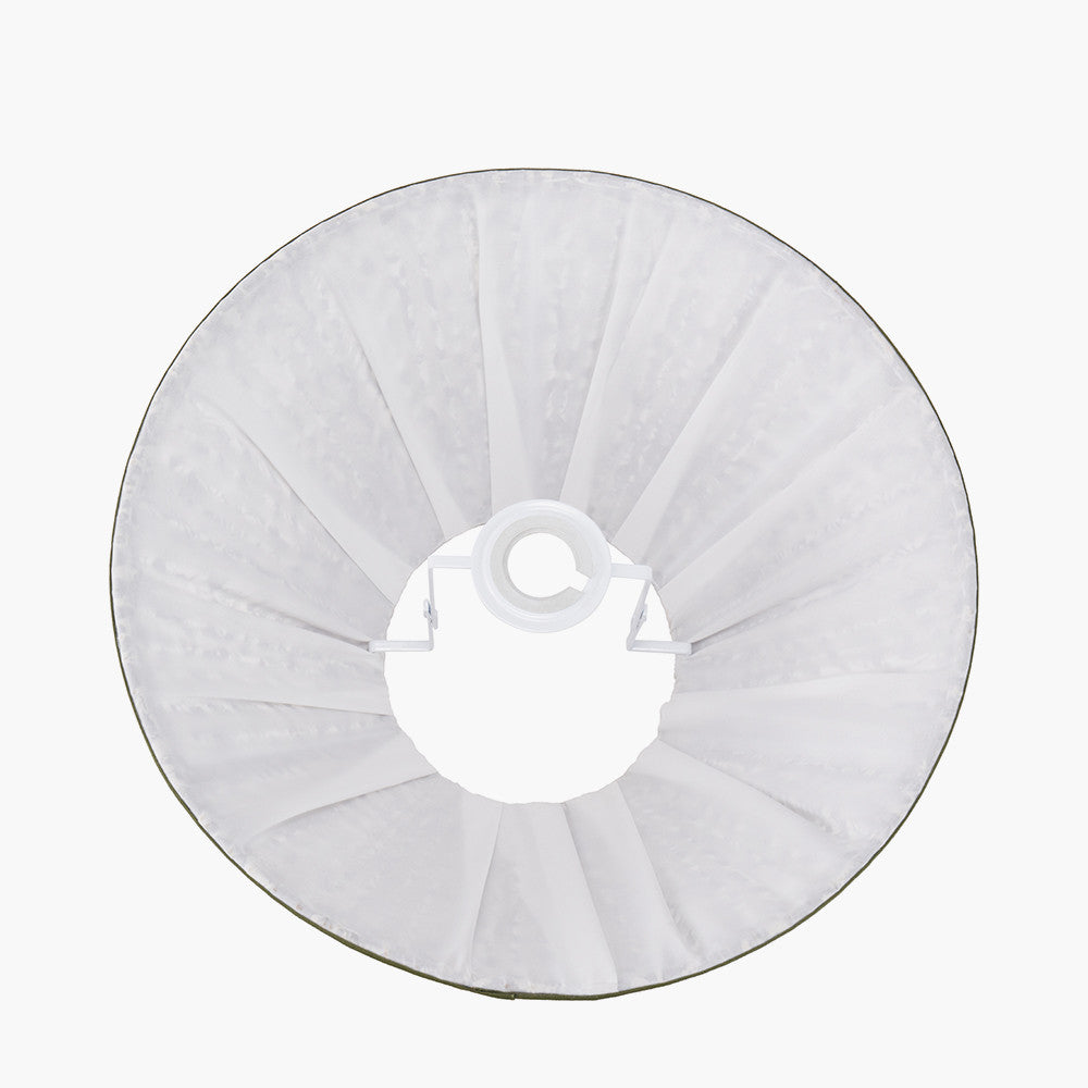 Ornella 30cm Green Floral Design Mushroom Pleat Empire Lampshade – Classic Form and Botanical Elegance