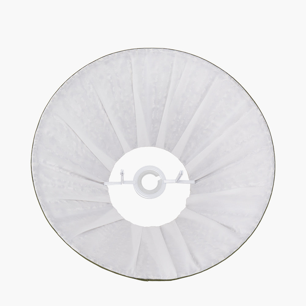 Ornella 30cm Green Floral Design Mushroom Pleat Empire Lampshade – Classic Form and Botanical Elegance