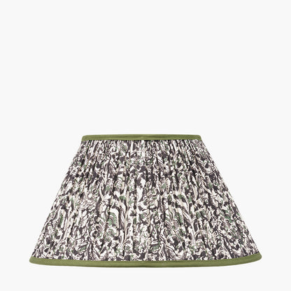 Ornella 40cm Green Floral Mushroom Pleat Empire Lampshade | Large Floral Lamp Shade