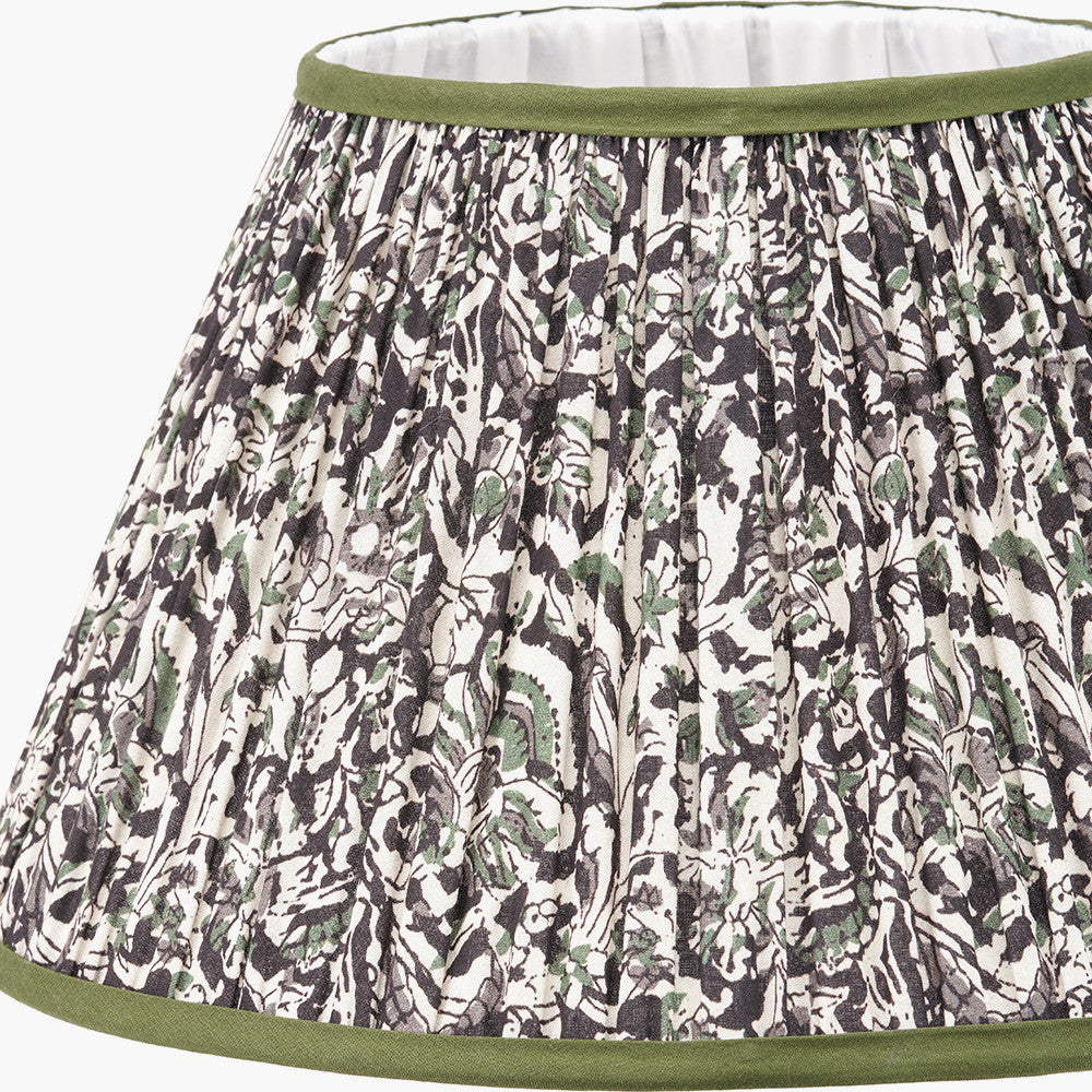 Ornella 40cm Green Floral Mushroom Pleat Empire Lampshade | Large Floral Lamp Shade