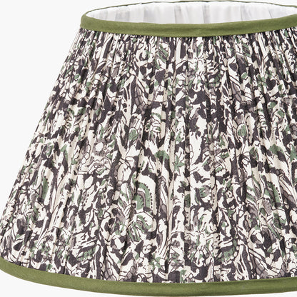 Ornella 40cm Green Floral Mushroom Pleat Empire Lampshade | Large Floral Lamp Shade