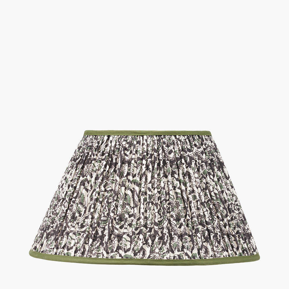Ornella 45cm Green Floral Pleated Empire Lampshade | Floral Lampshade