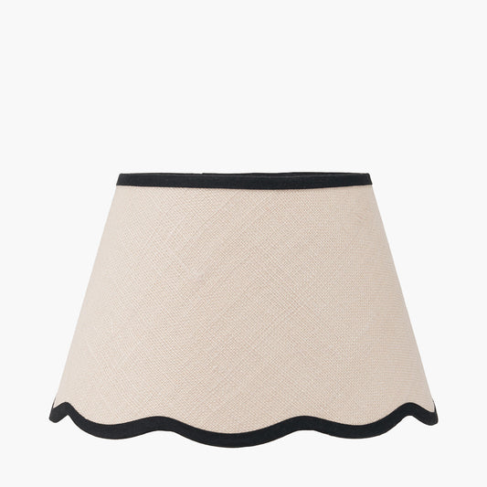 Tabitha 30cm Cream Jute Scalloped Edge Tapered Lampshade – Natural Texture and Timeless Detailing