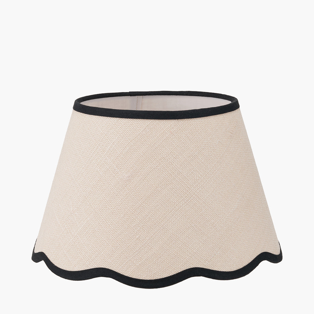 Tabitha 30cm Cream Jute Scalloped Edge Tapered Lampshade – Natural Texture and Timeless Detailing