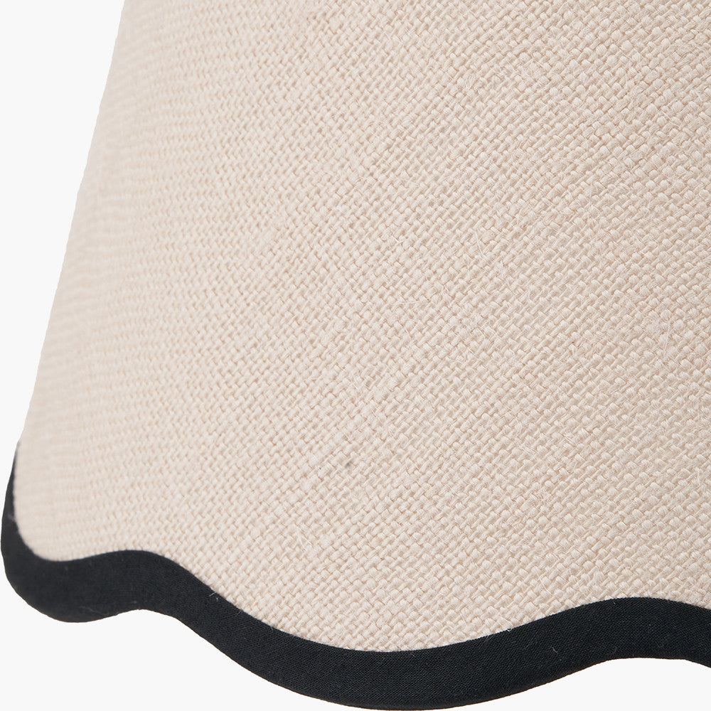 Tabitha 30cm Cream Jute Scalloped Edge Tapered Lampshade – Natural Texture and Timeless Detailing