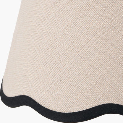 Tabitha 30cm Cream Jute Scalloped Edge Tapered Lampshade – Natural Texture and Timeless Detailing