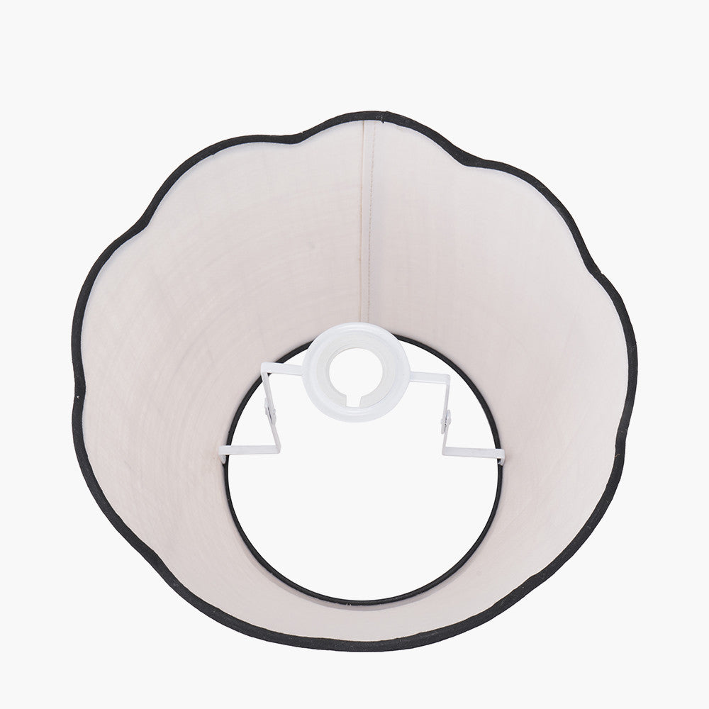 Tabitha 30cm Cream Jute Scalloped Edge Tapered Lampshade – Natural Texture and Timeless Detailing