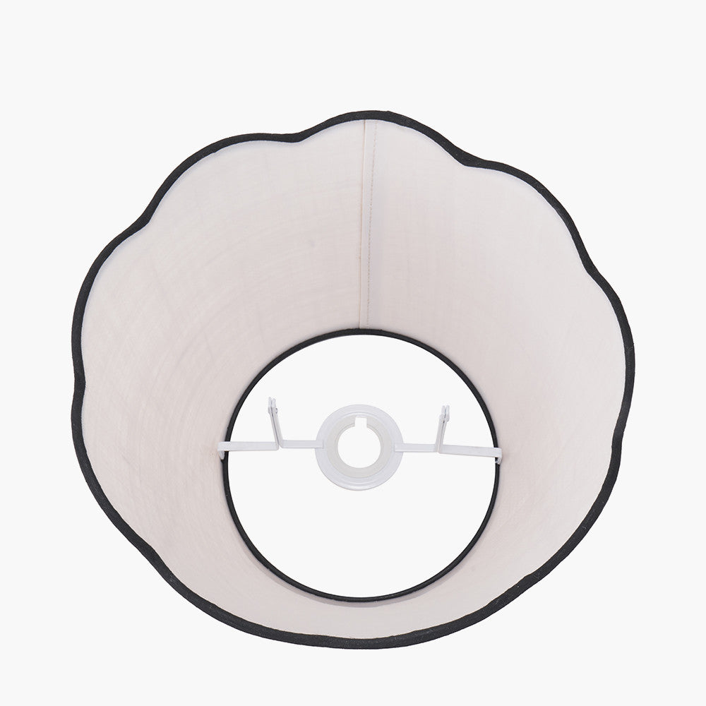 Tabitha 30cm Cream Jute Scalloped Edge Tapered Lampshade – Natural Texture and Timeless Detailing