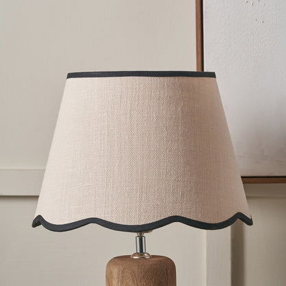 Tabitha 30cm Cream Jute Scalloped Edge Tapered Lampshade – Natural Texture and Timeless Detailing