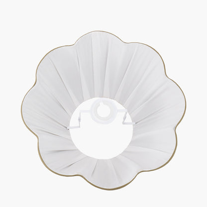 Malia 35cm Olive Green Mushroom Pleat Scalloped Tapered Lampshade – Elegant, Textured Sophistication