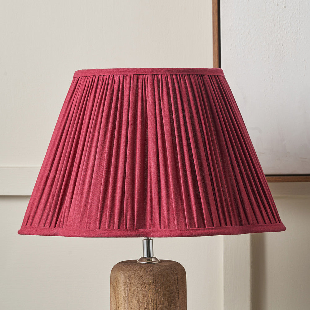 Malia 40cm Mulberry Red Mushroom Pleat Scalloped Tapered Lamp Shade