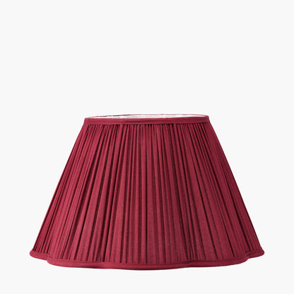 Malia 45cm Mulberry Red Pleated Lampshade | Scalloped Lampshade