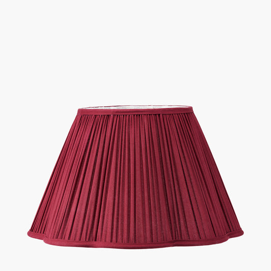 Malia 45cm Mulberry Red Pleated Lampshade | Scalloped Lampshade