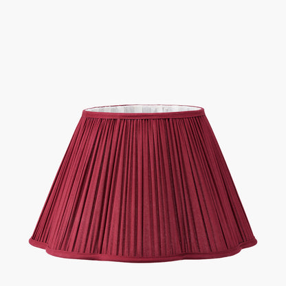 Malia 45cm Mulberry Red Pleated Lampshade | Scalloped Lampshade