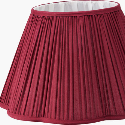 Malia 45cm Mulberry Red Pleated Lampshade | Scalloped Lampshade