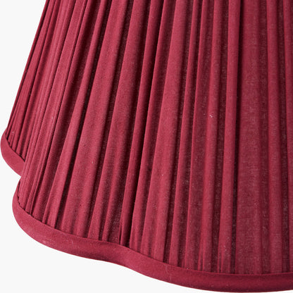 Malia 45cm Mulberry Red Pleated Lampshade | Scalloped Lampshade