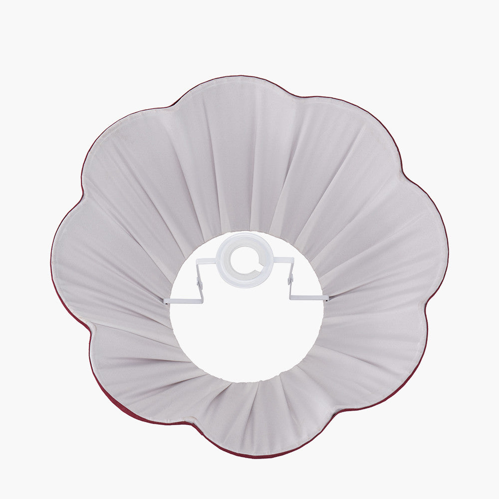Malia 45cm Mulberry Red Pleated Lampshade | Scalloped Lampshade