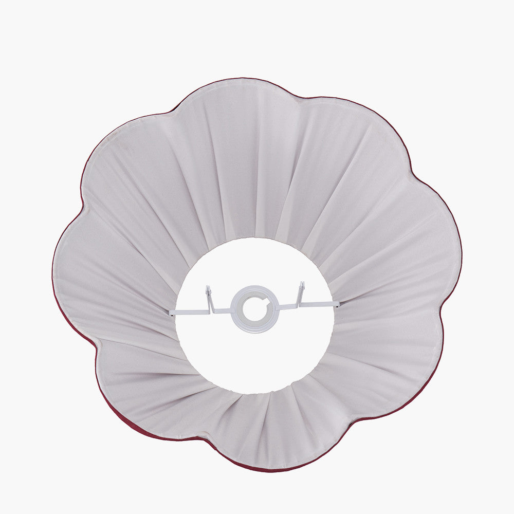 Malia 45cm Mulberry Red Pleated Lampshade | Scalloped Lampshade