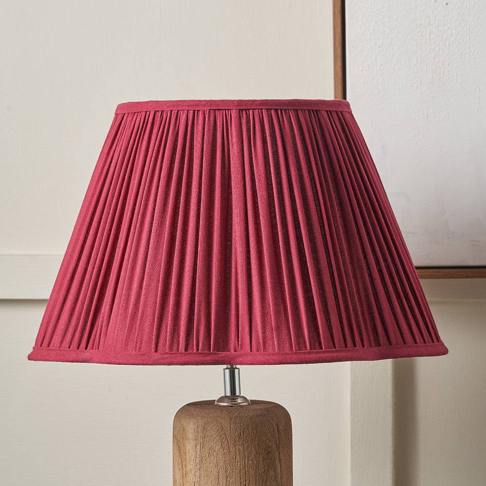 Malia 45cm Mulberry Red Pleated Lampshade | Scalloped Lampshade