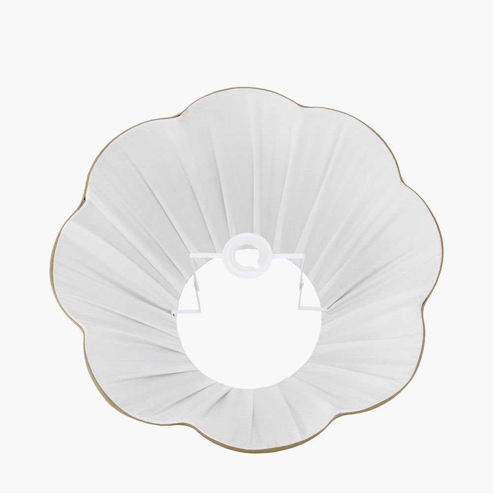 Malia 45cm Olive Green Scalloped Mushroom Pleat Lampshade | Large Tapered Shade UK