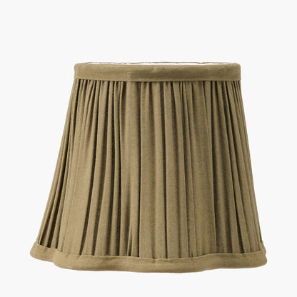 Malia 18cm Olive Green Mushroom Pleat Scalloped Tapered Lamp Shade