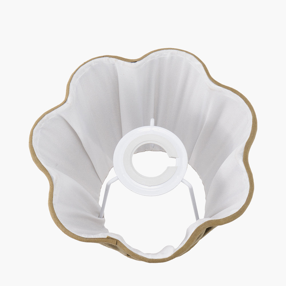 Malia 18cm Olive Green Mushroom Pleat Scalloped Tapered Lamp Shade