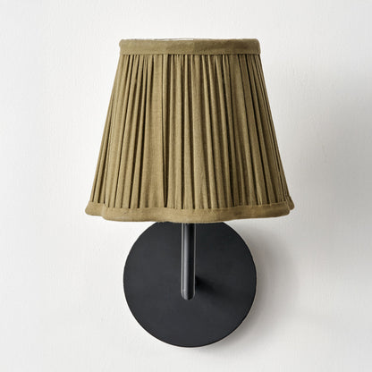 Malia 18cm Olive Green Mushroom Pleat Scalloped Tapered Lamp Shade
