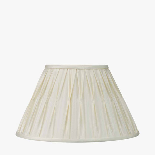 Garbo 30cm Cream Silk Mix Pinch Pleat Tapered Lampshade – Timeless Elegance in a Compact Design