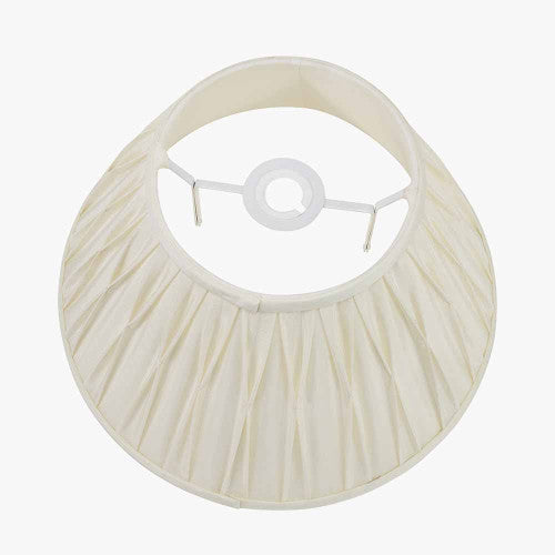 Garbo 30cm Cream Silk Mix Pinch Pleat Tapered Lampshade – Timeless Elegance in a Compact Design
